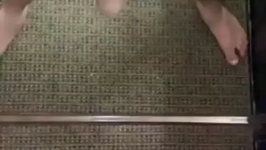 Playing with my uncut desi cock in front of mirror