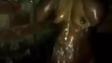 Lovely Desi teen nicely washes her XXX assets in complete darkness