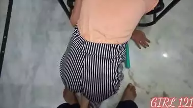 Pervert Teen Stepsister Stuck Under Table