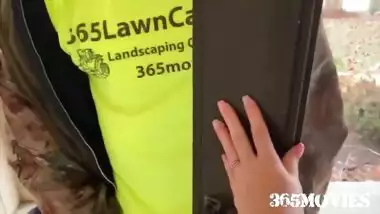 Landscaper Fucks Customers Wife While The Husband Is Upstairs