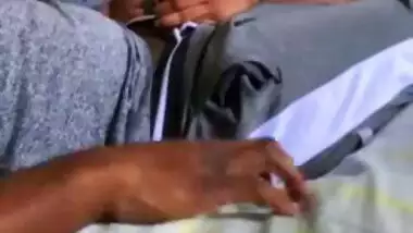 Stepfather smokes with stepdaughter and she rubs his BBC